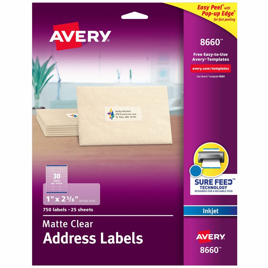 Easy Peel Inkjet Printer Mailing Labels