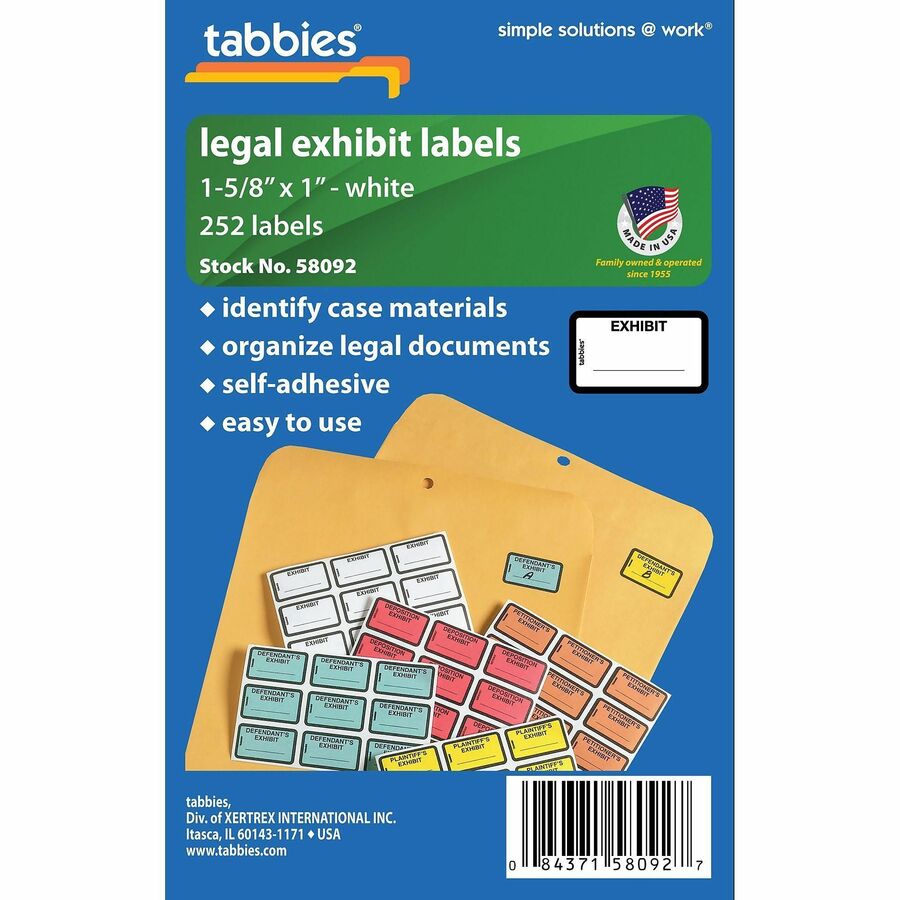 Color-coded Legal Exhibit Labels