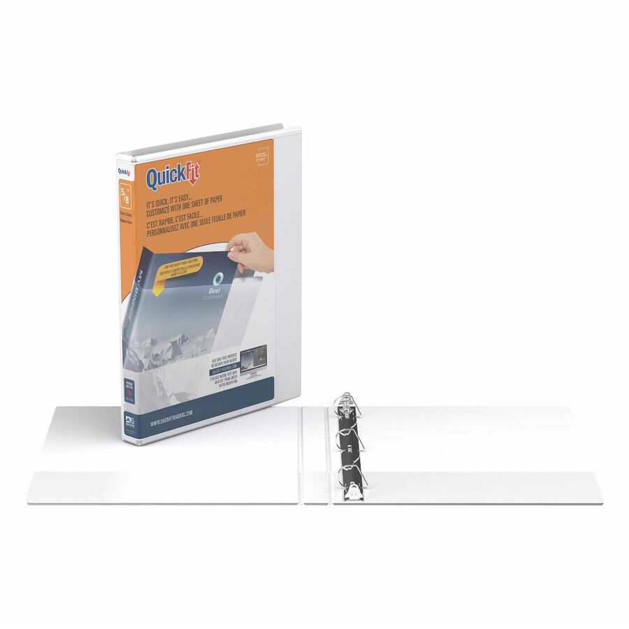 View Binder, 3-Ring Binder, Angle D Ring, 5/8 Inch, White