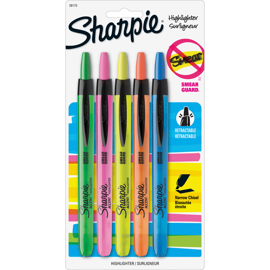 Smear Guard Retractable Highlighters