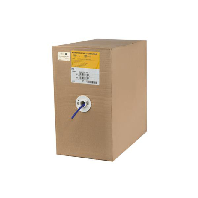 Bulk Cat6 Ethernet Cable - 1000 ft. - Stranded - CM-Rated for In-Wall Use - Blue