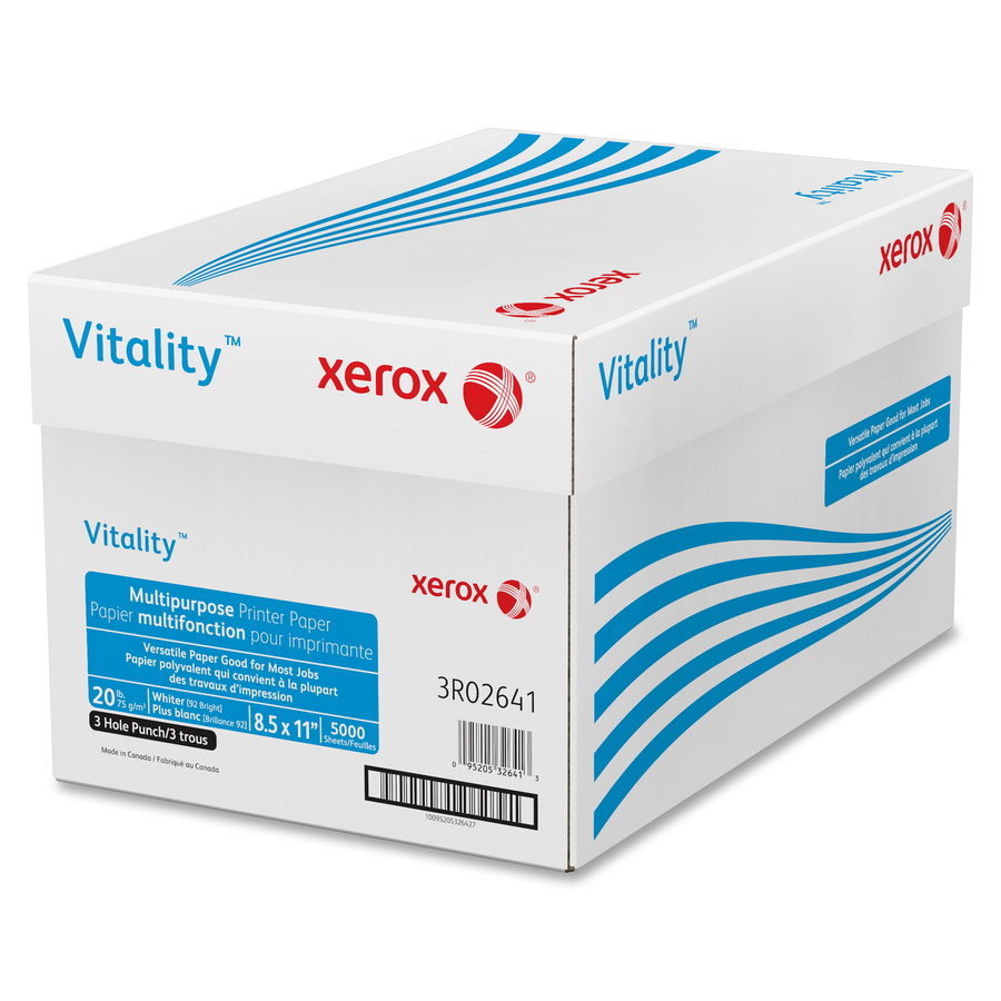 Vitality 3-Hole Punch Inkjet Multipurpose Printer Paper - White