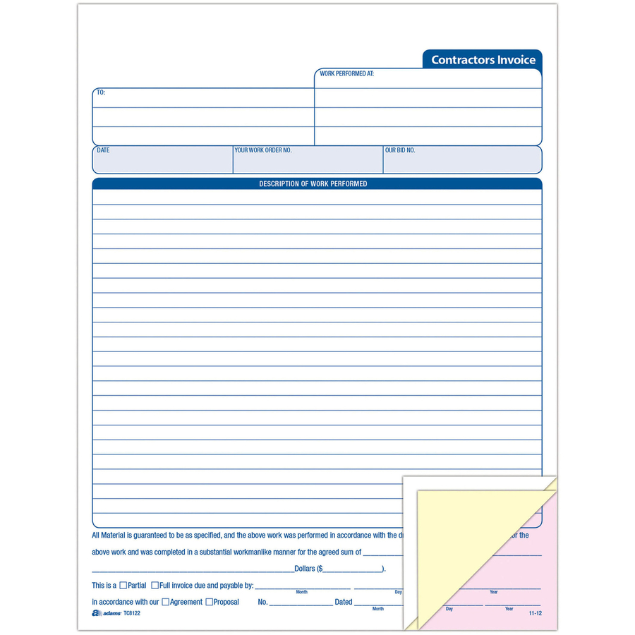 Contractor's Invoice Book