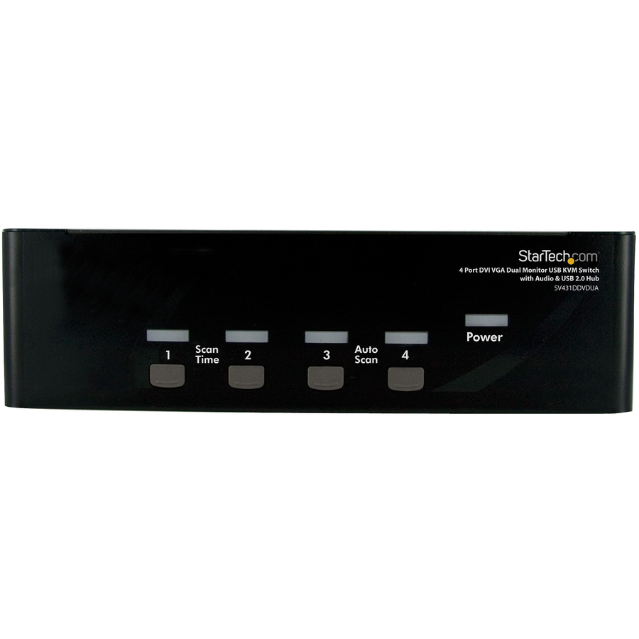4-Port DVI and VGA, USB KVM Switch with Audio and USB 2.0 Hub