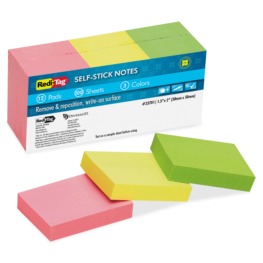 Self-Stick Recycled Neon Notes
