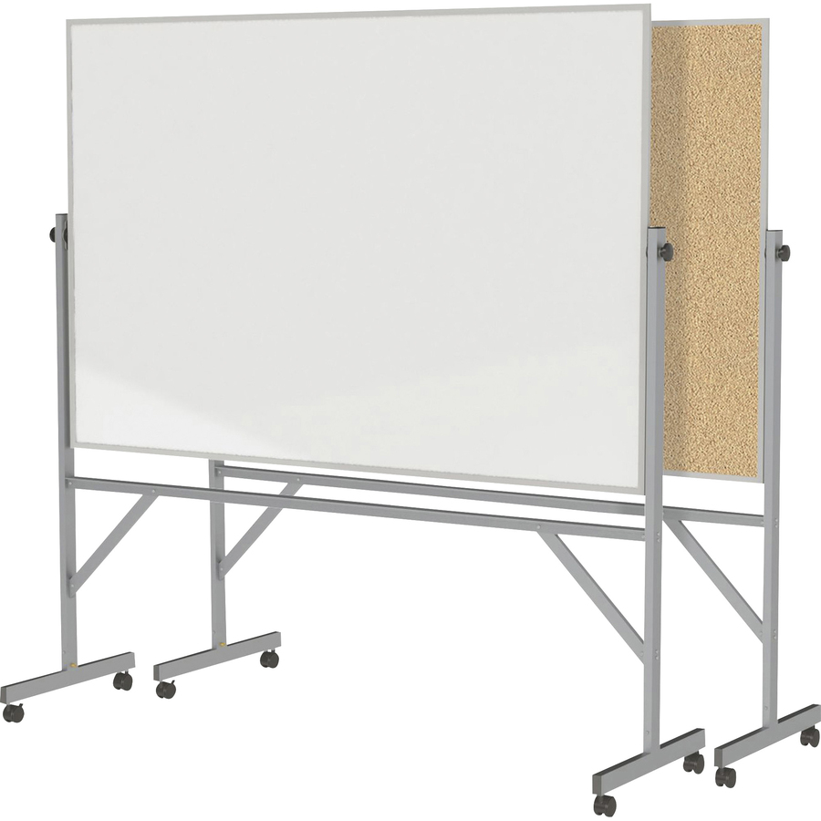 Reversible Cork Bulletin Board/Non-Magnetic Whiteboard with Aluminum Frame