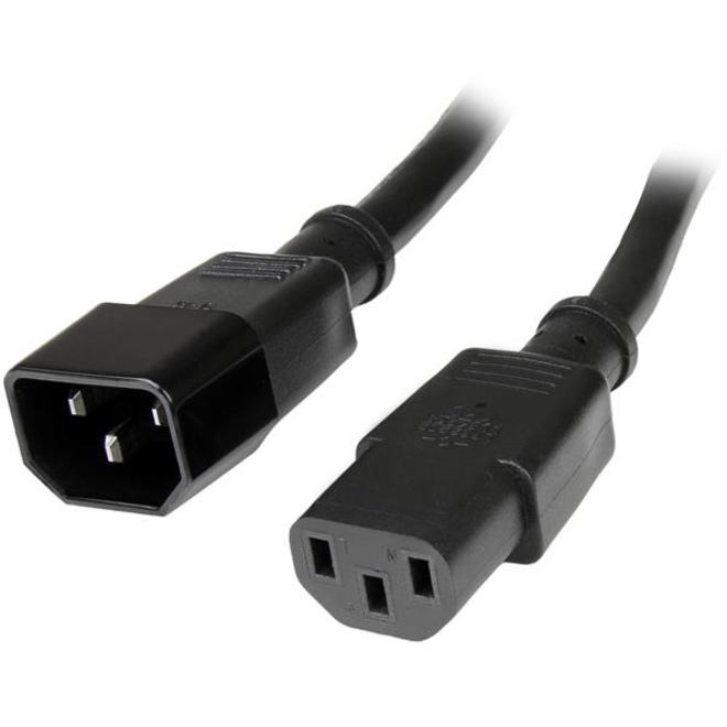 3 ft 14AWG Computer Power Cord Extension - C14 to C13 Power Cable
