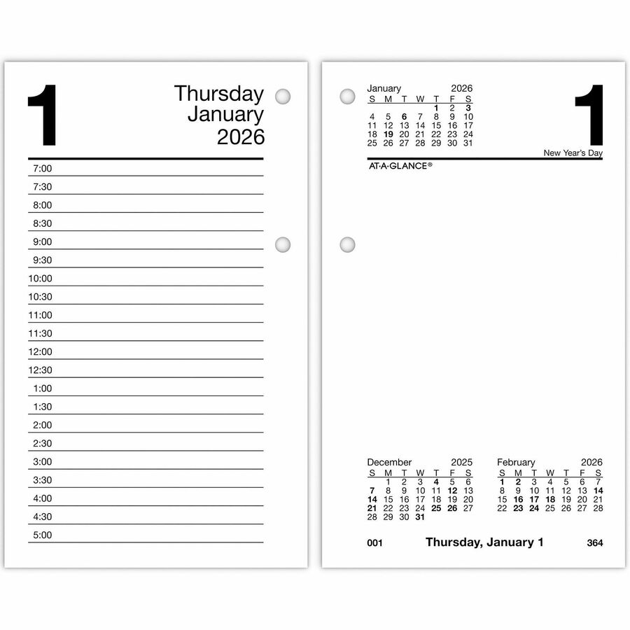 Recycled Loose-Leaf Desk Calendar Refill