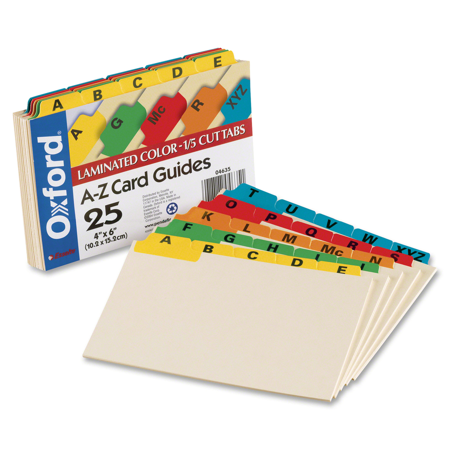 A-Z Laminated Tab Card Guides