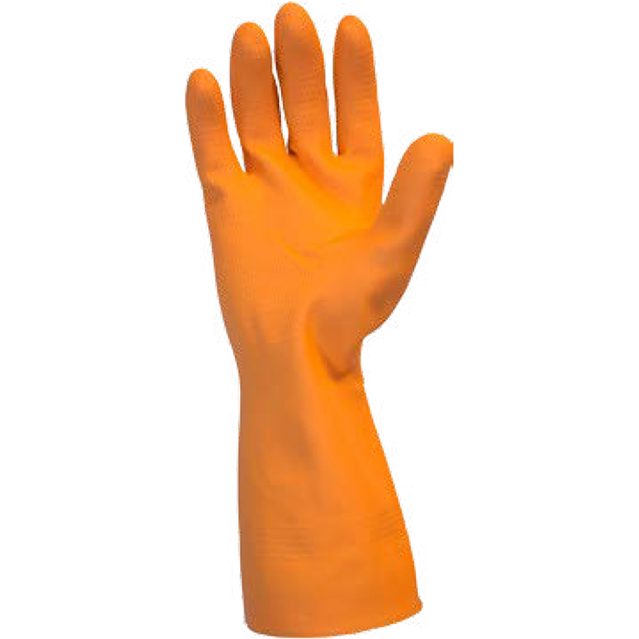 Orange Neoprene Latex Blend Flock Lined Latex Gloves