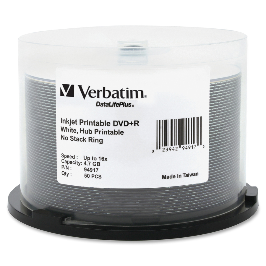 16X White Inkjet Printable DVD+R