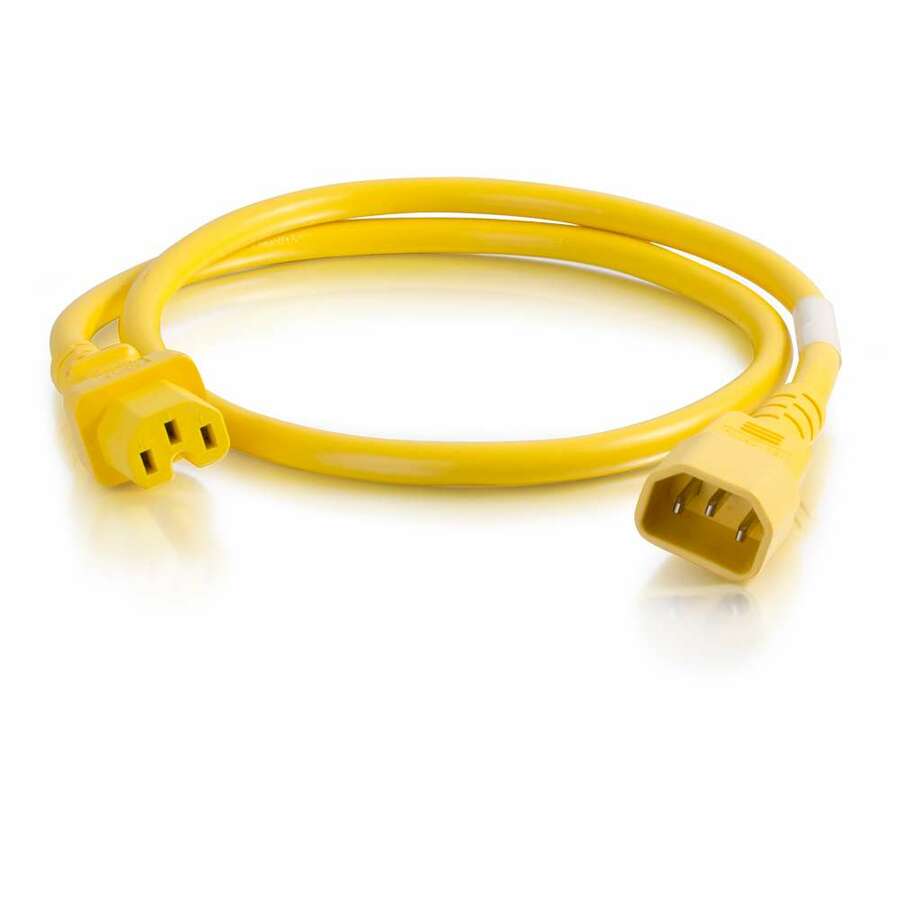 5ft 18AWG Power Cord (IEC320C14 to IEC320C13) - Yellow