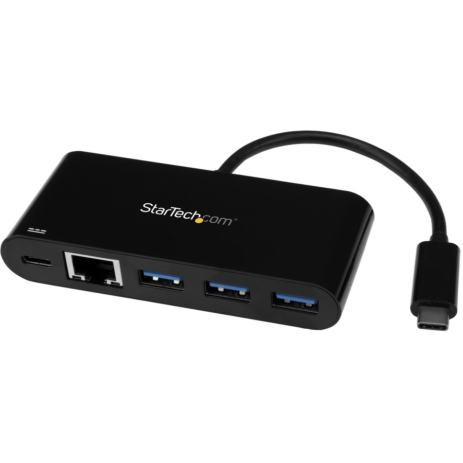 3-Port USB 3.0 Hub with Gigabit Ethernet and Power Delivery - USB-C