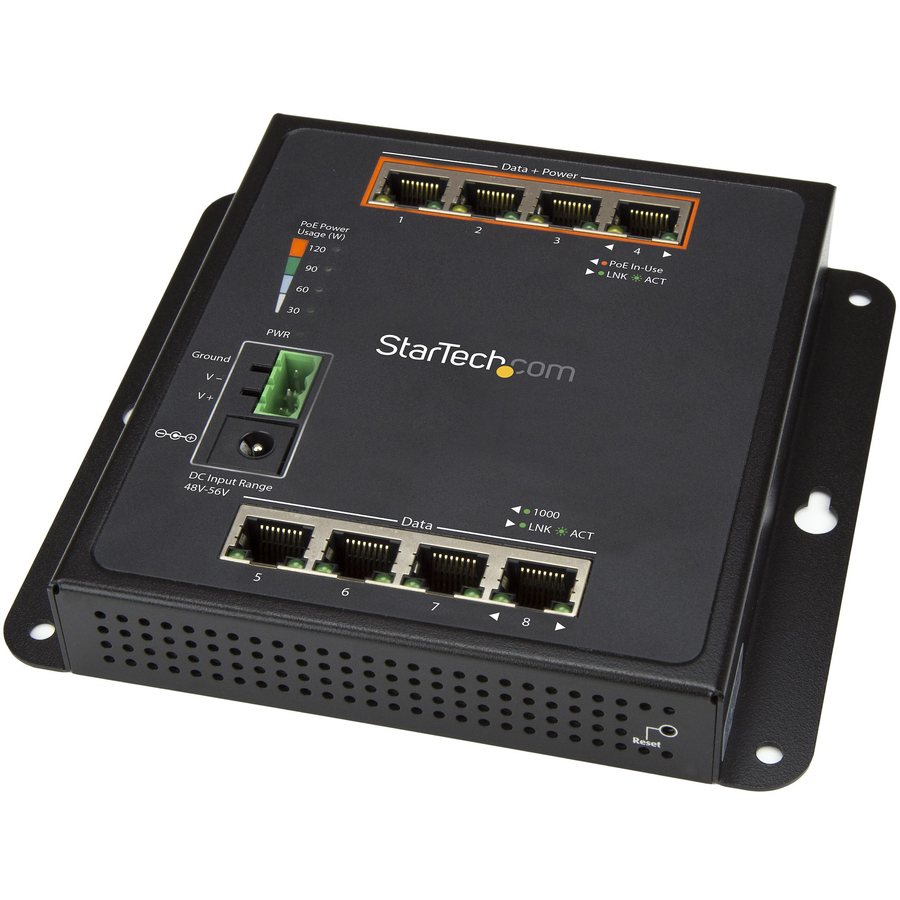 8-Port (4 PoE+) Gigabit Ethernet Switch - Managed - Wall Mount with Front Access