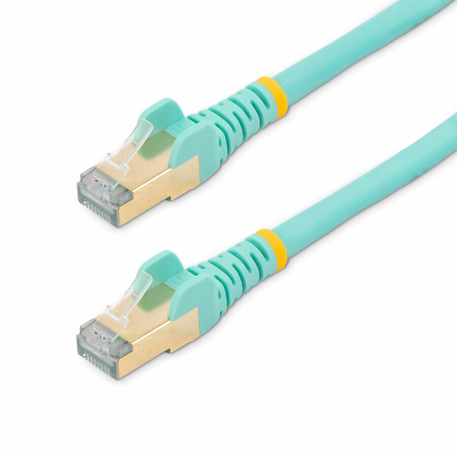 Cat6a Ethernet Patch Cable - Shielded (STP) - 1 ft., Aqua