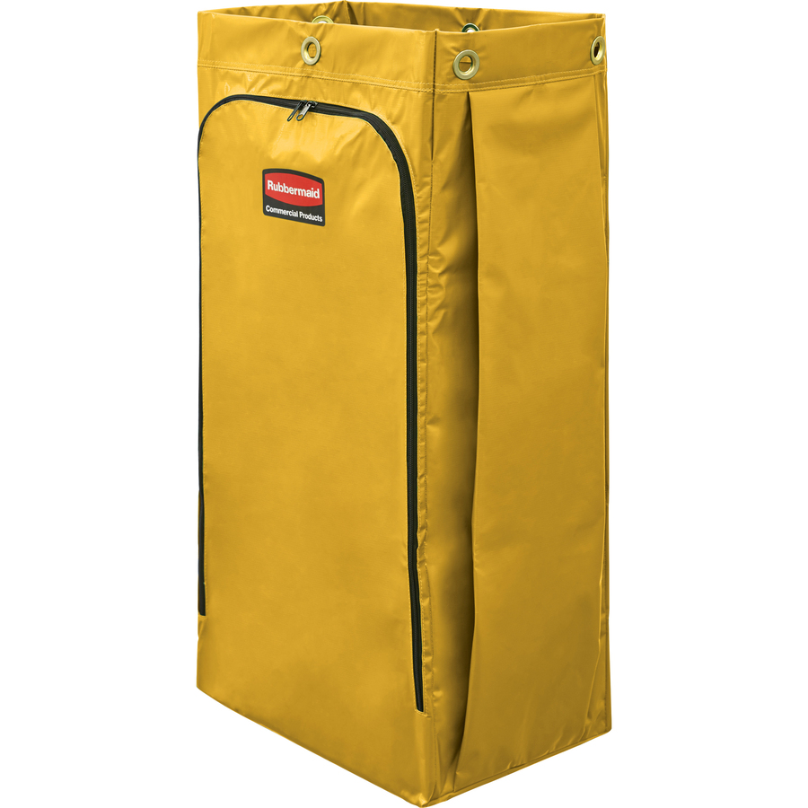 34 Gal Vinyl Bag for High Capacity Janitorial Cleaning Carts, Yellow