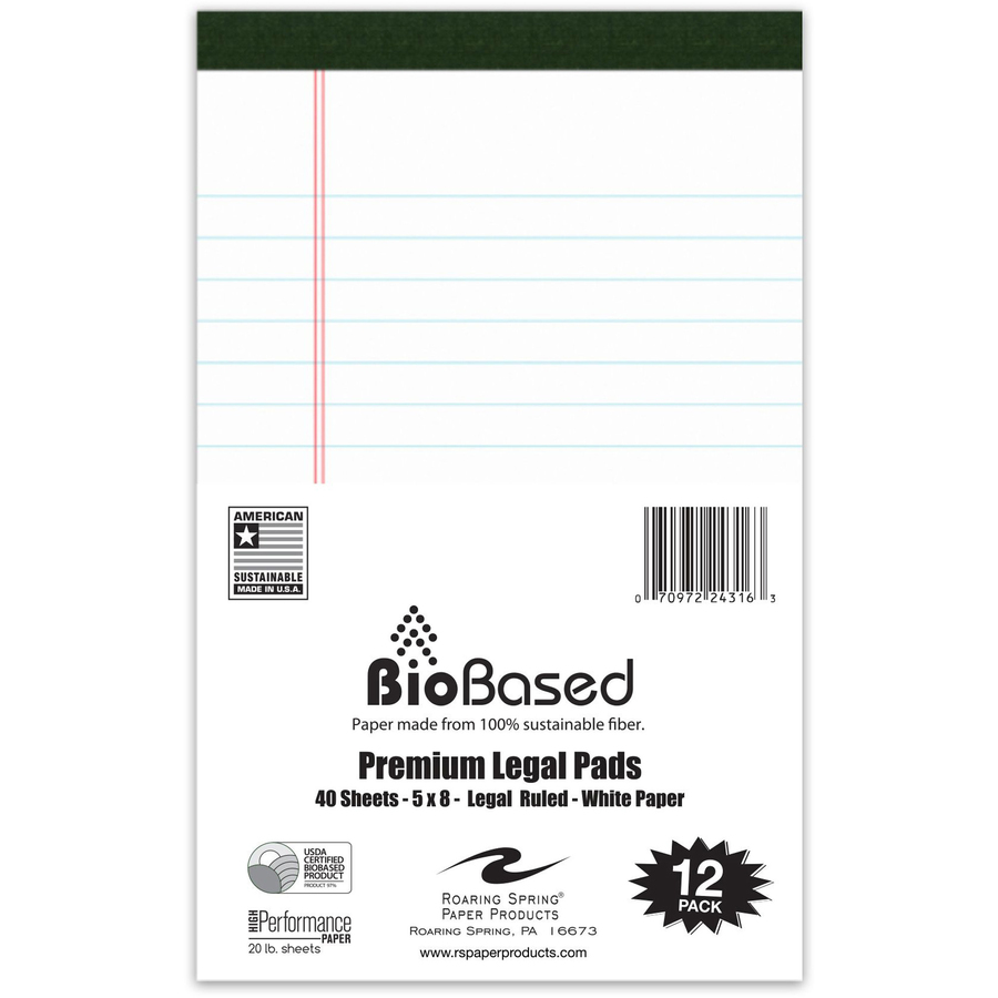 USDA Certified Bio-Preferred Junior Size Legal Pads