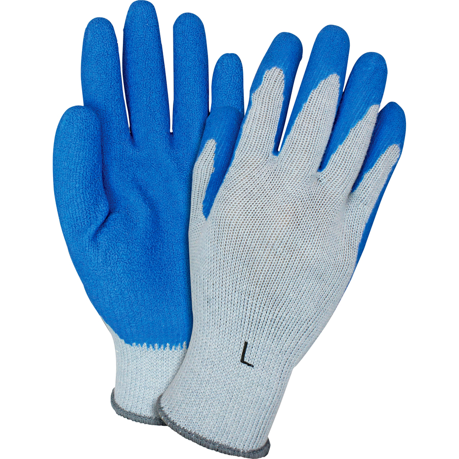 Blue/Gray Coated Knit Gloves