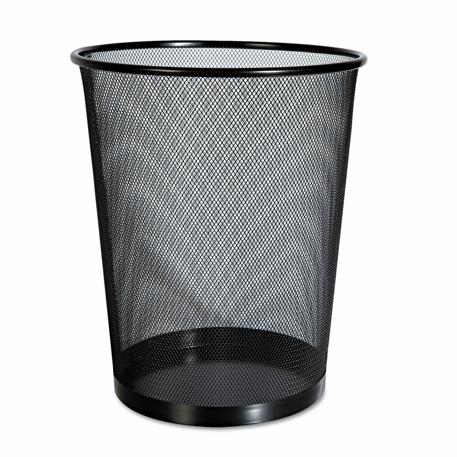 Mesh Wastebasket, 18 qt, Steel Mesh, Black
