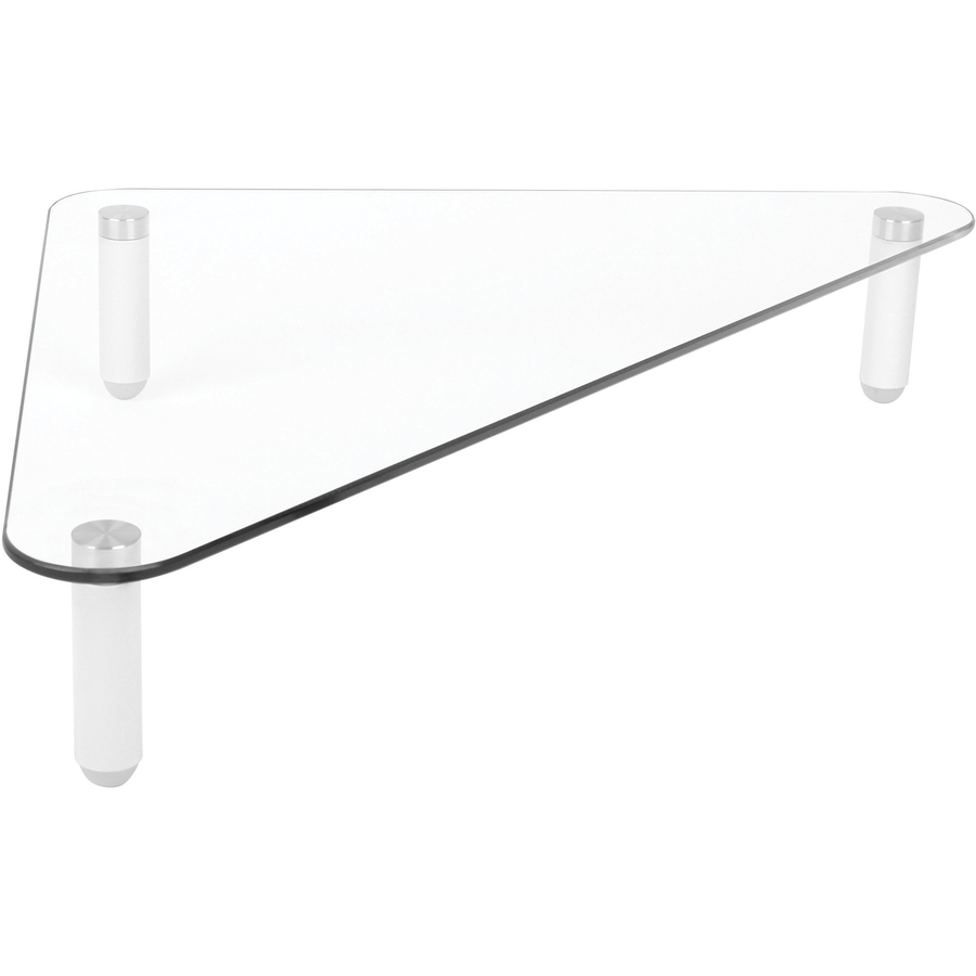 Glass Corner Monitor Riser/Desk Shelf