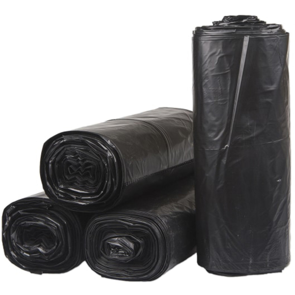 LLDPE Can Liners, 1.5 mil, 38" x 58" , Black, Pack Of 100 Liners