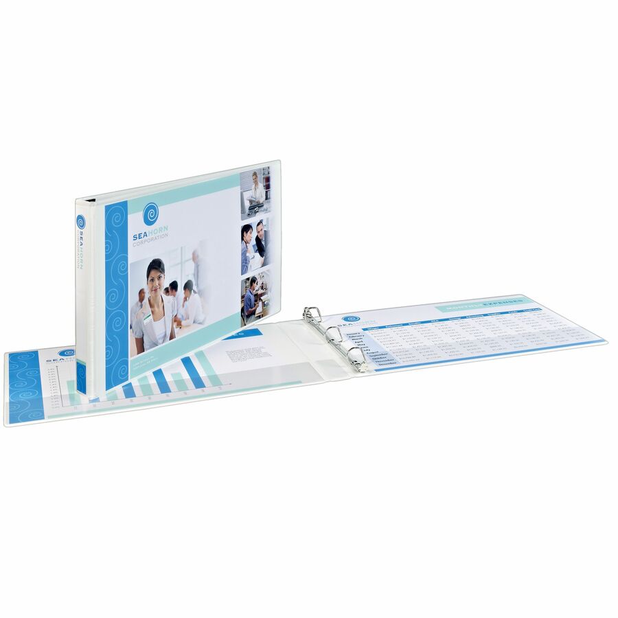 Heavy-Duty View Binder, 1.5" Slant Rings, 11"x17" , White (72125)