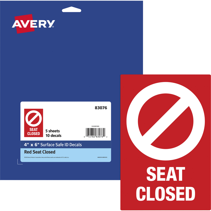 Surface Safe SEAT CLOSED Chair Decals