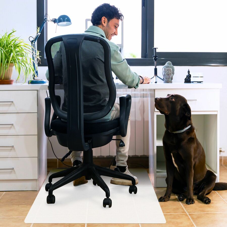 Polypropylene Rectangular Anti-Slip Foldable Chair Mat for Hard Floors- 35" x 46