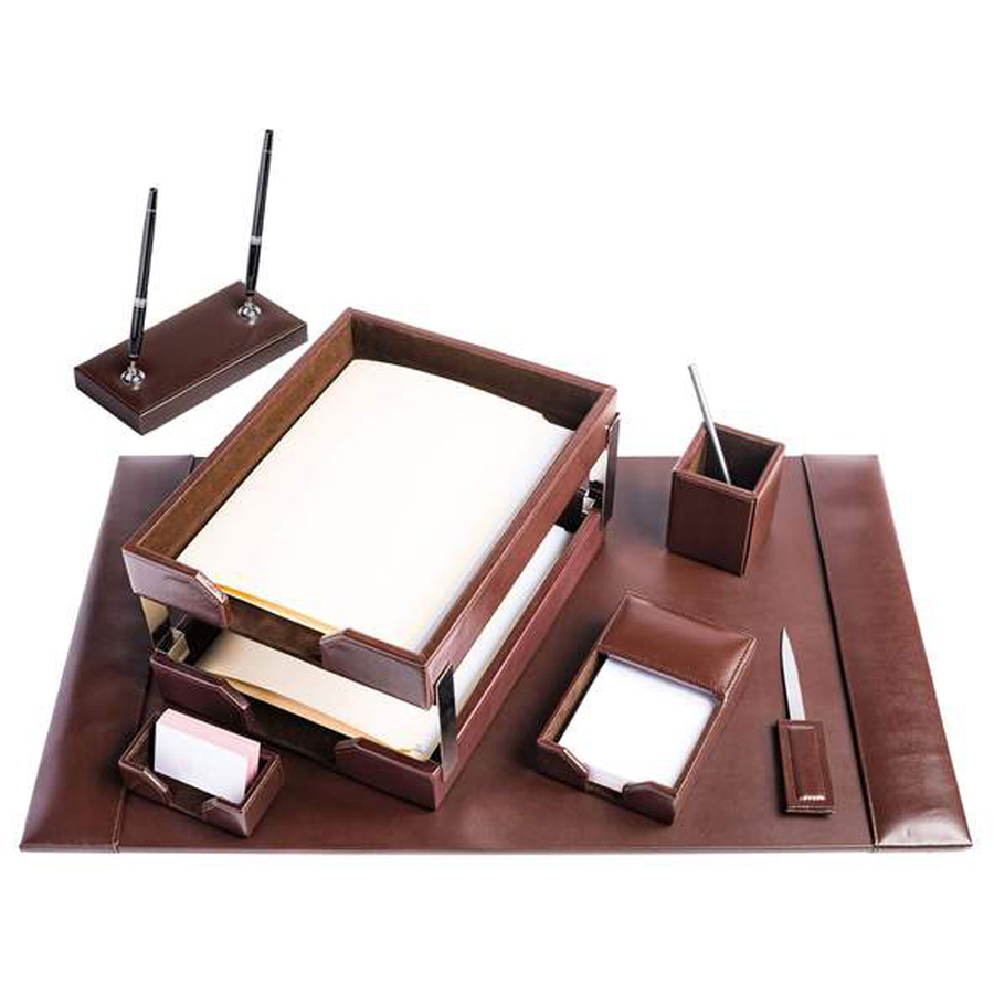 Bonded Leather Desk Set