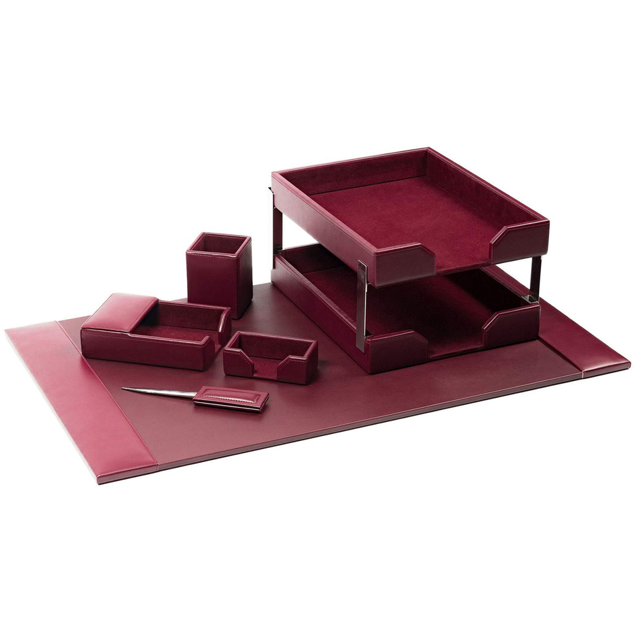 Bonded Leather Desk Set