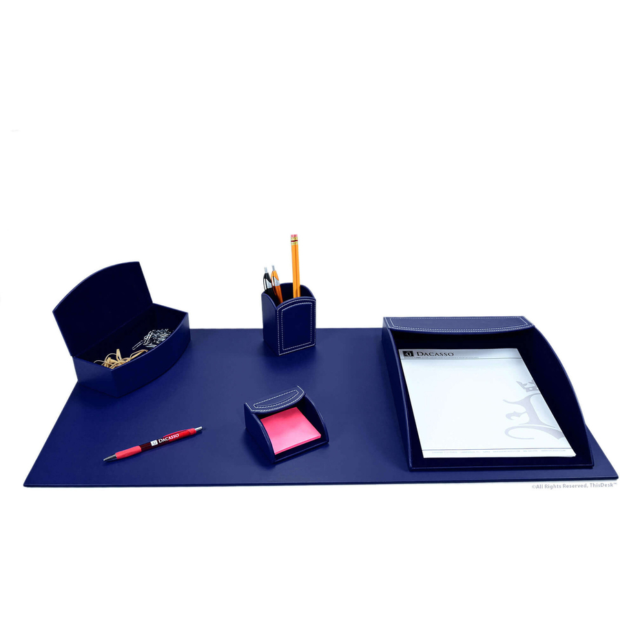 5-piece Home/Office Leather Desk Accessory Set