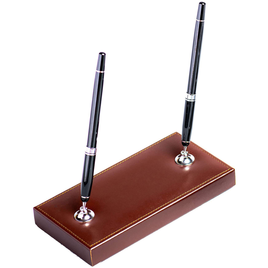 Bonded Leather Double Pen Stand