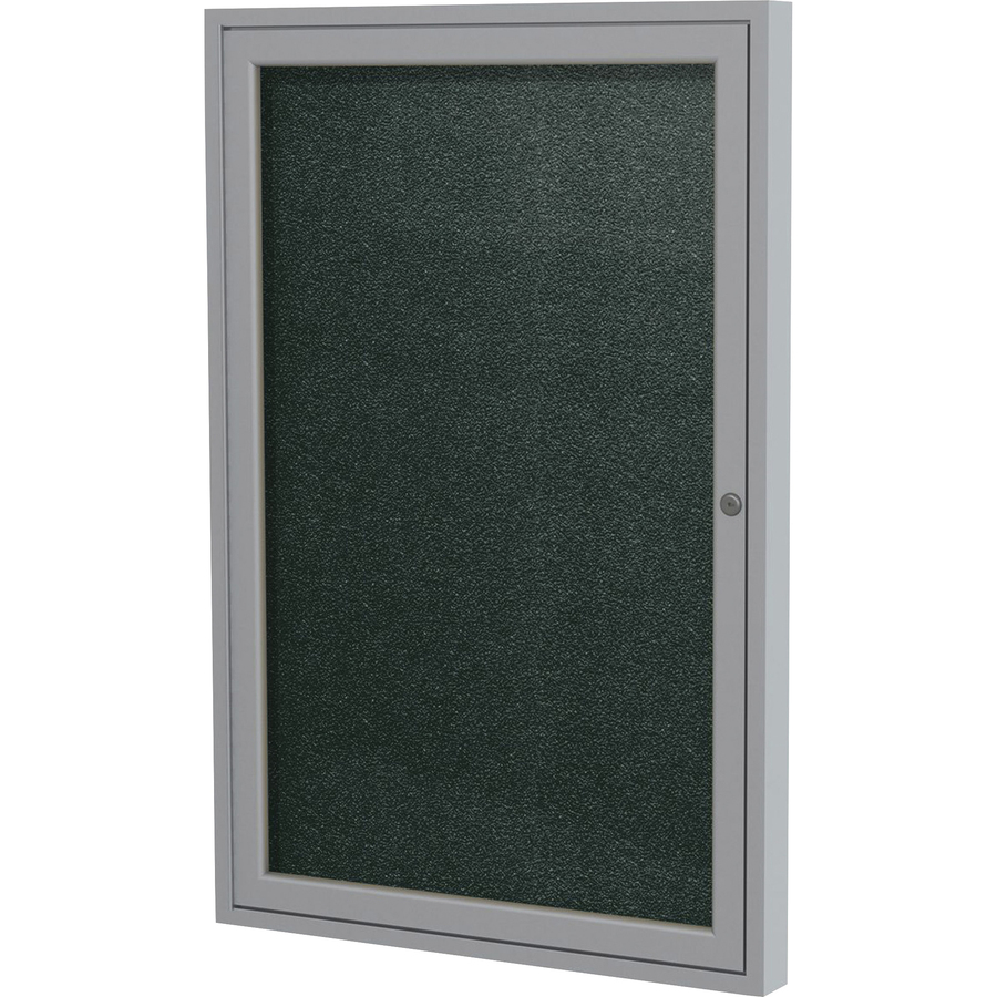 1 Door Enclosed Vinyl Bulletin Board with Satin Frame