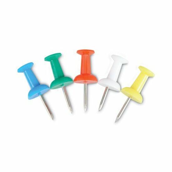 Colored Push Pins, Plastic, Assorted, 0.38" , 400/Pack