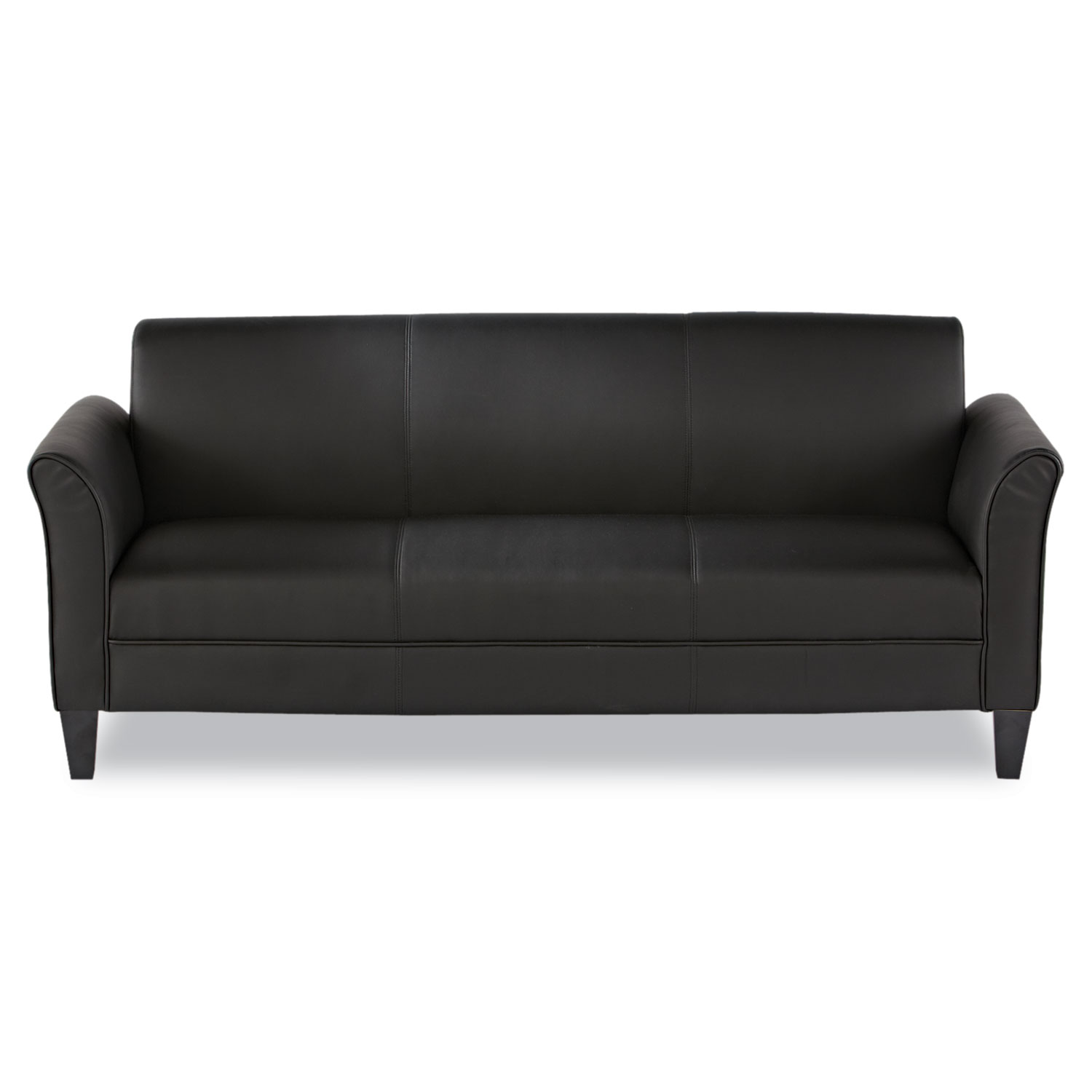 Alera Reception Lounge Sofa Series, Three-Cushion Sofa, 77" x 31.5" x 32", Black
