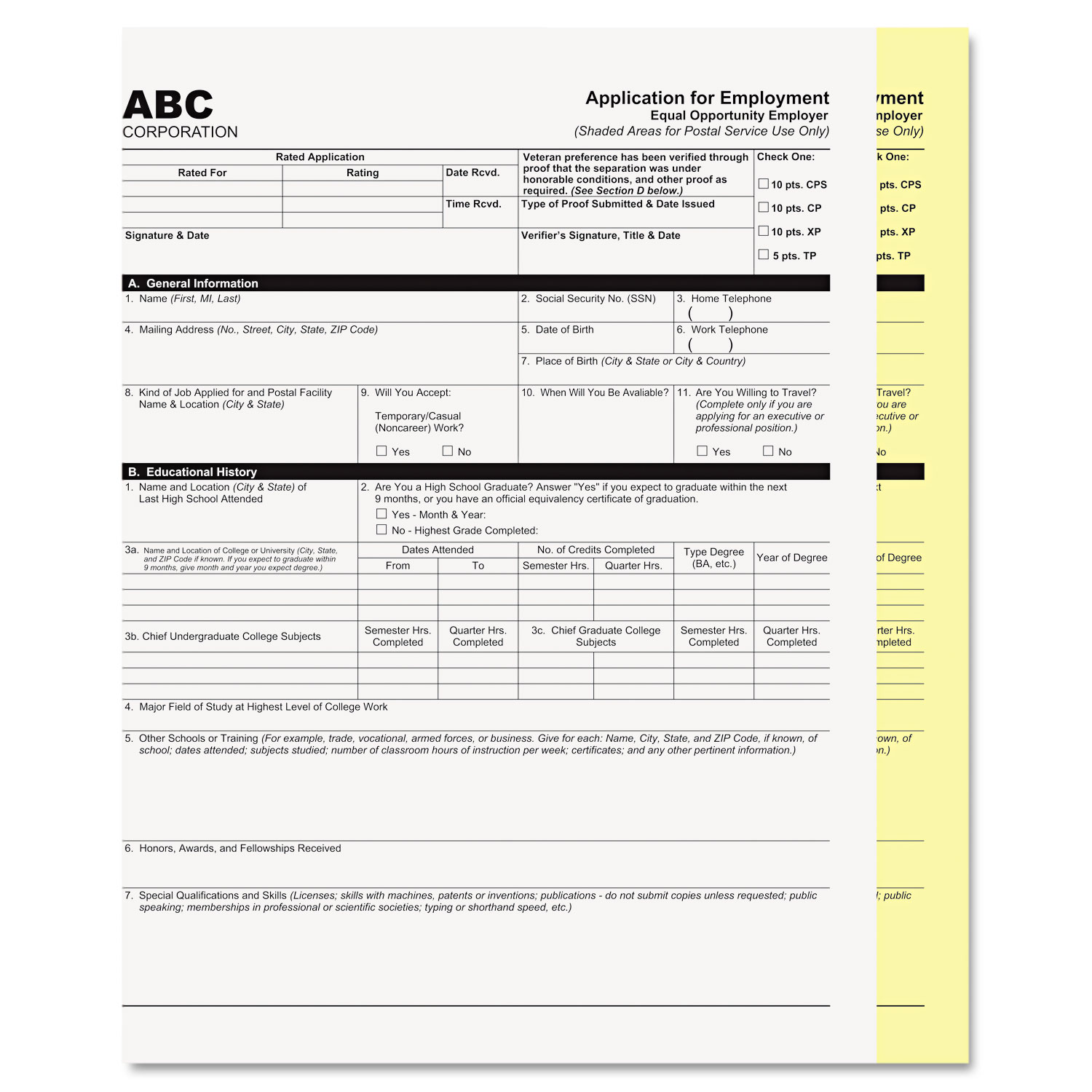 Carbonless Paper