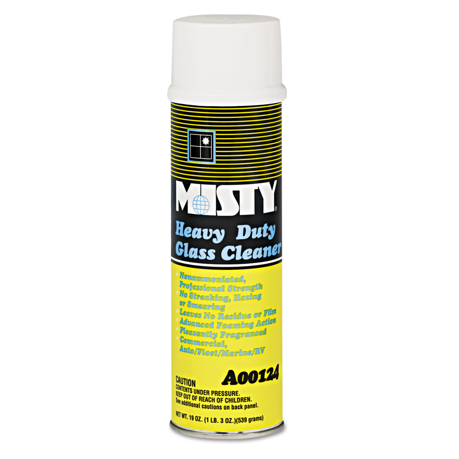 Heavy-Duty Glass Cleaner, Citrus, 20 oz Aerosol Spray, 12/Carton