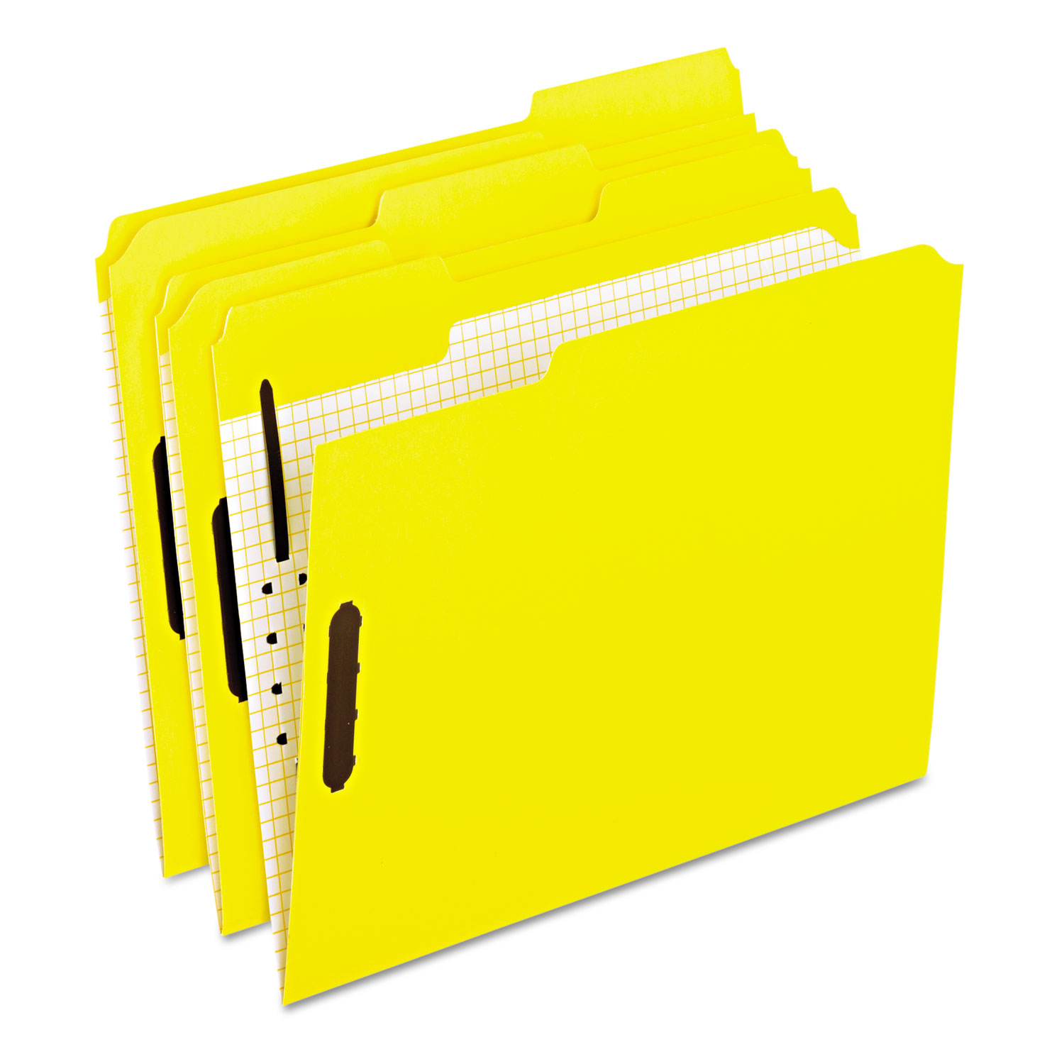 Colored Classification Folders, 1/3-Cut Tab: Assorted, 2 Embossed Fasteners, Letter Size, Yellow, 50/Box