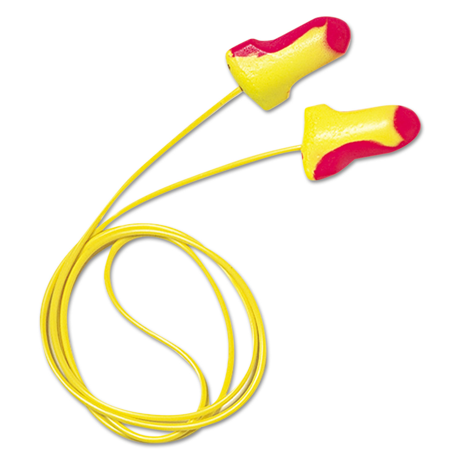 Laser Lite Single-Use Earplugs, Corded, 32 dB NRR, One Size Fits Most, Yellow/Magenta Bell/T-Shaped Plugs, 100/Box