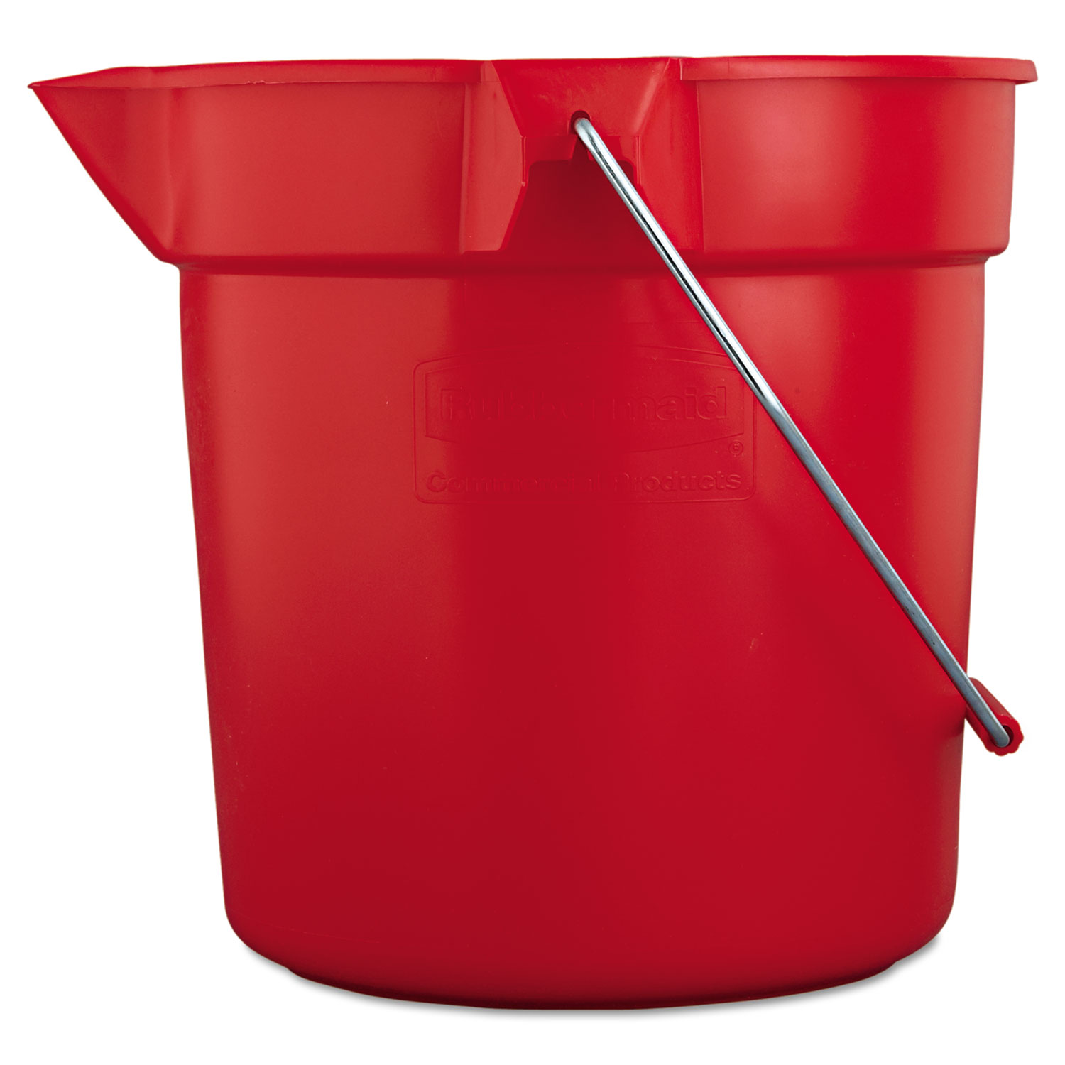 BRUTE Round Utility Pail, 10 qt, Plastic, Red, 10.5" Diameter