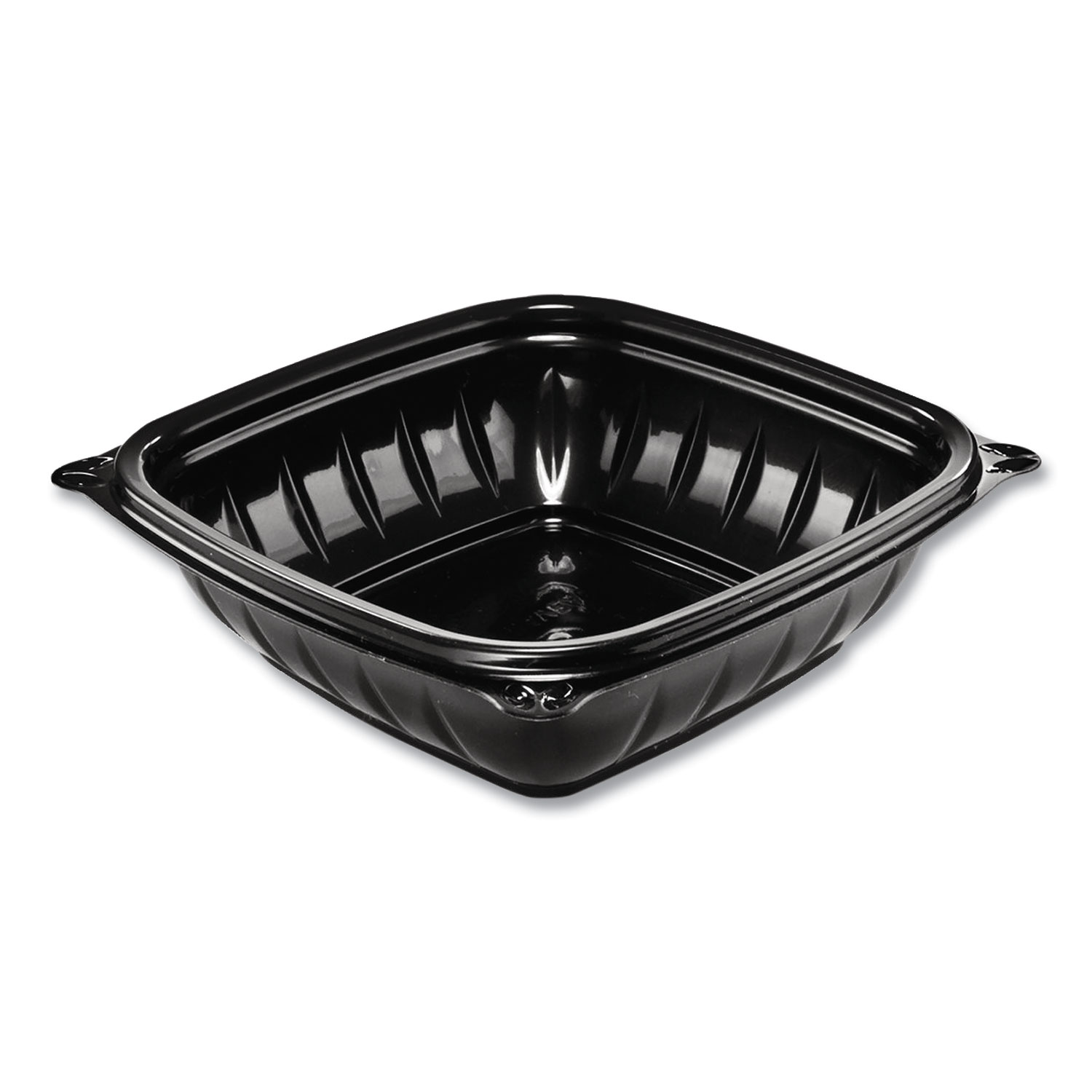 PresentaBowls Pro Black Square Bowls, 8 oz, 5 x 5 x 1.5, Plastic, 63/Bag, 8 Bags/Carton