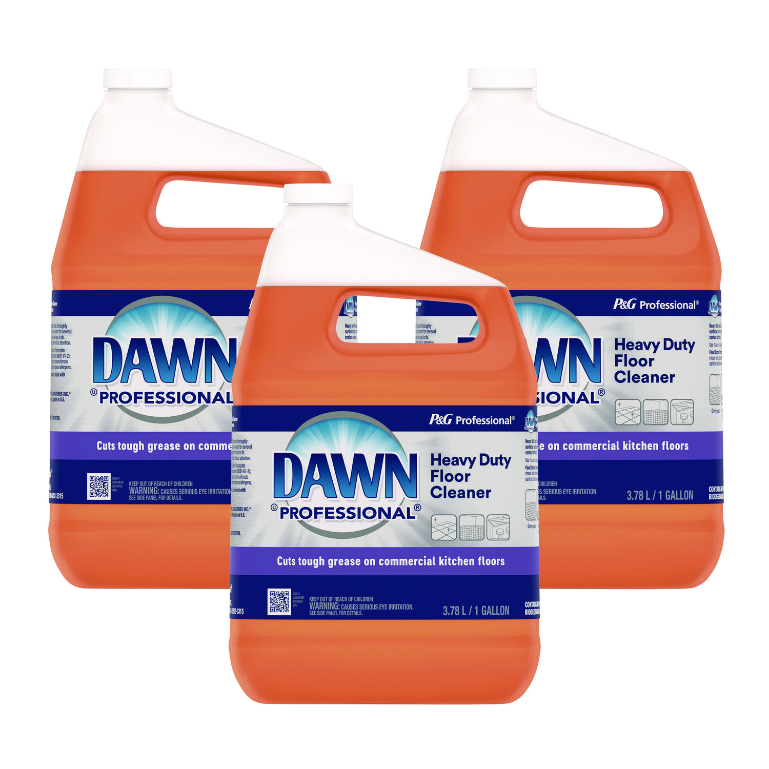 Heavy-Duty Floor Cleaner, Neutral Scent, 1 gal Bottle, 3/Carton