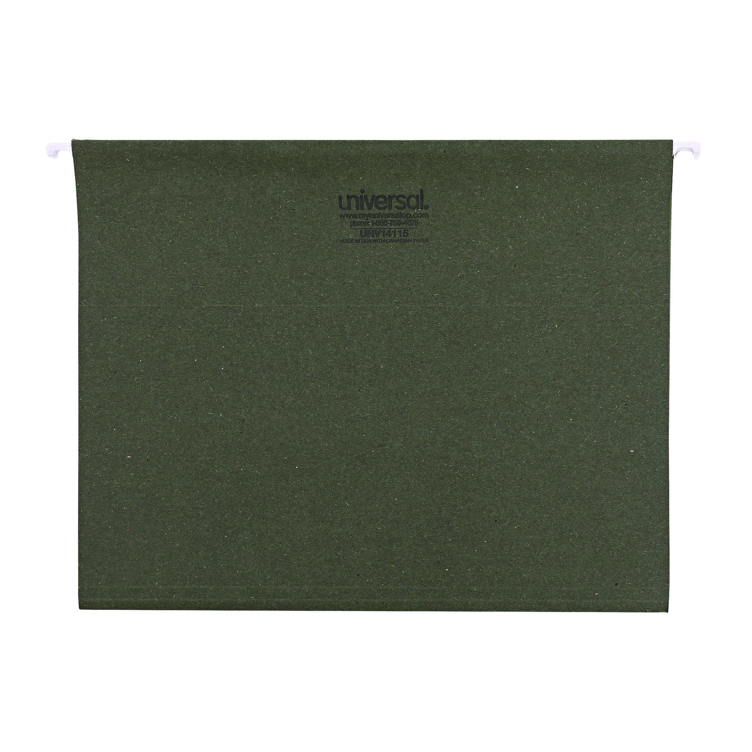 Hanging File Folders, Letter Size, 1/5-Cut, Standard Green, 25/Box
