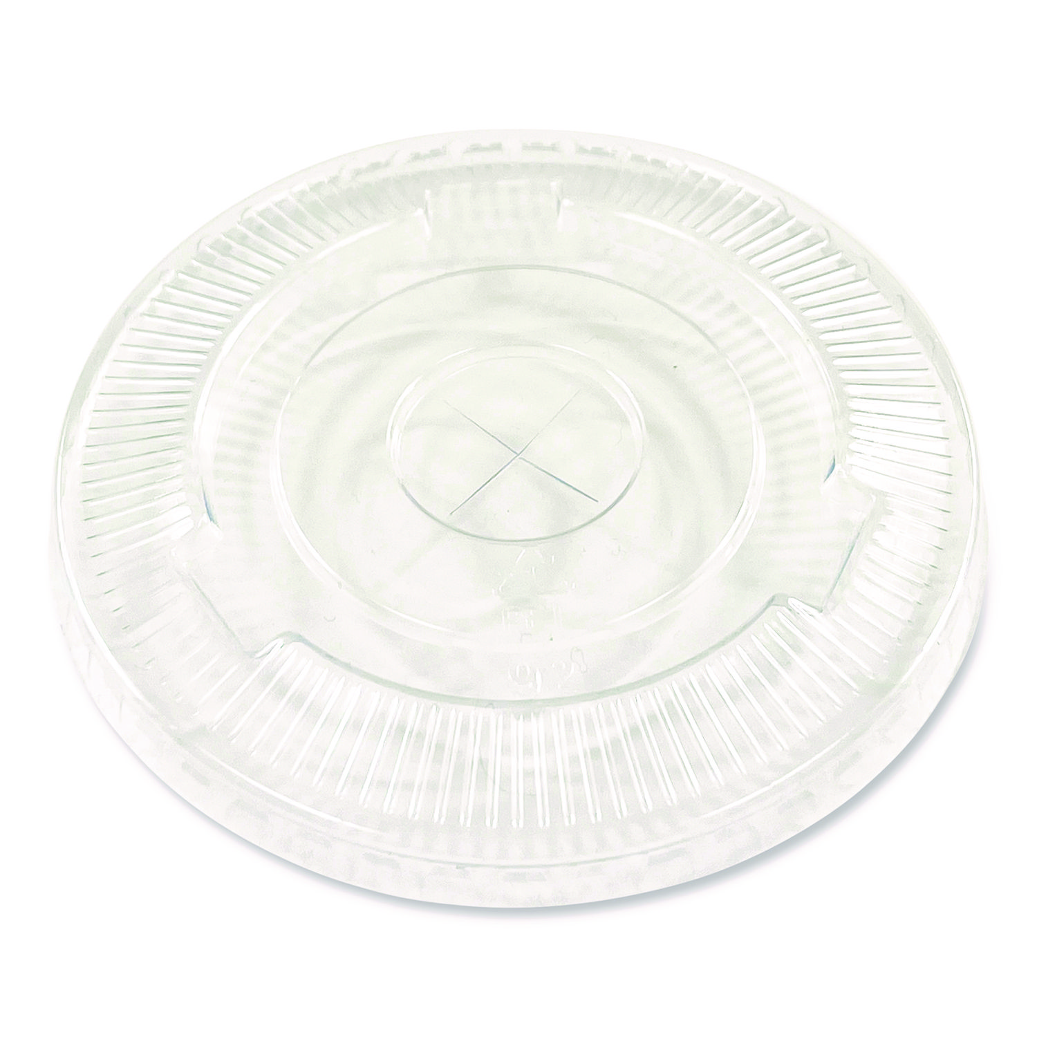 PET Cold Cup Straw-Slot Lids, Fits 9 oz Squat/12 oz Cold Cups, Plastic, Clear, 100/Pack