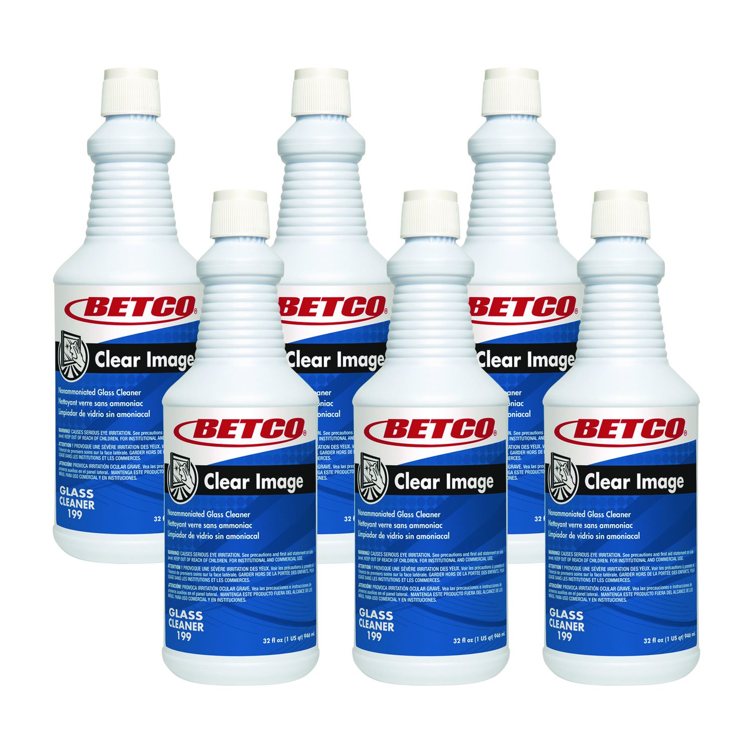 Clear Image Glass and Surface Cleaner, 32 oz Bottle, 6/Carton