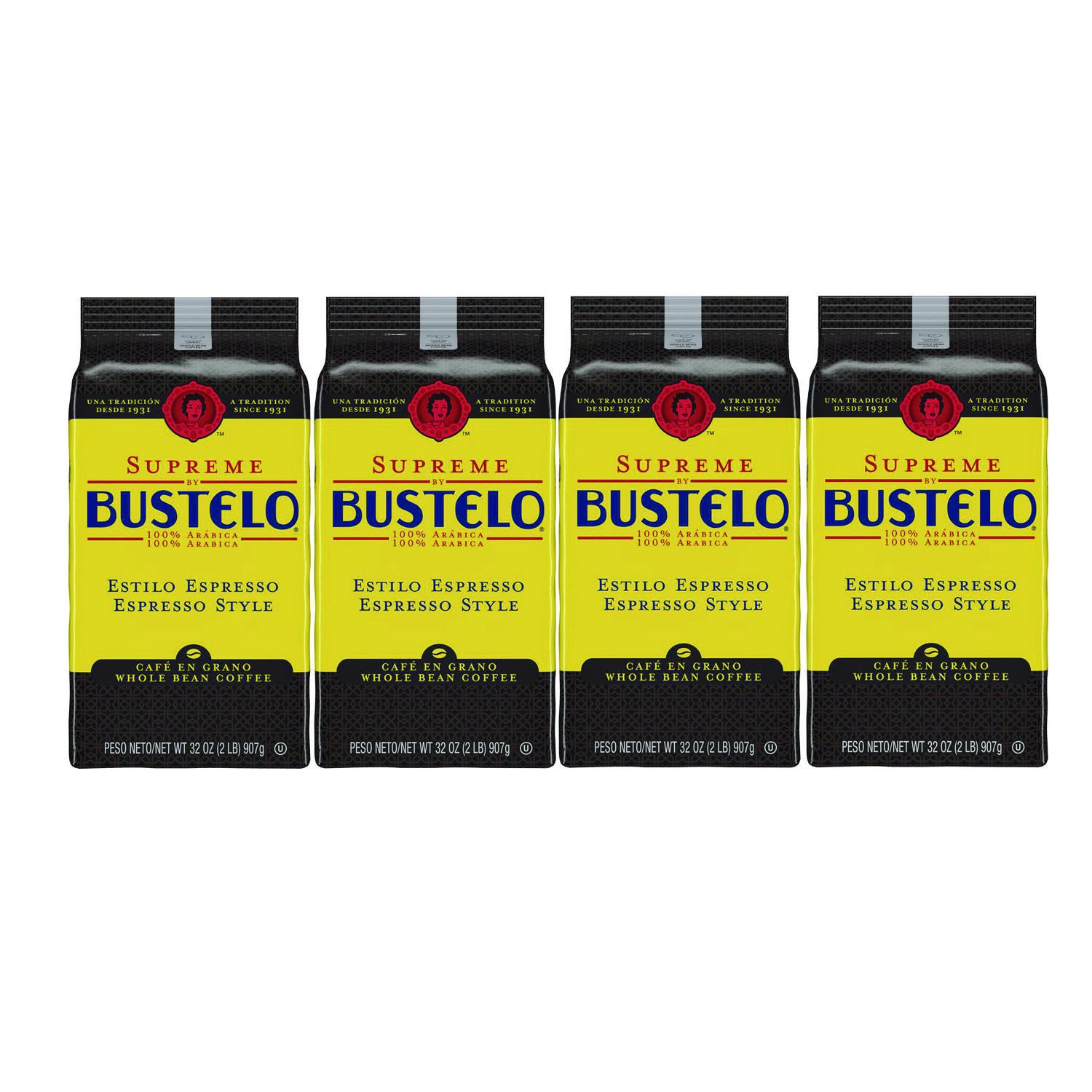FOL21892 - Cafe Bustelo Whole Bean Coffee, Espresso, 32 oz Bag, 4 ...