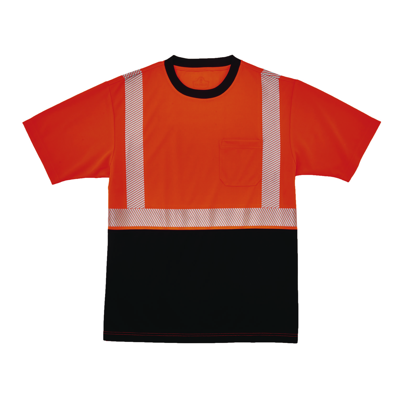 GloWear 8280BK Class 2 Performance T-Shirt with Black Bottom, 2X-Large Long, Orange