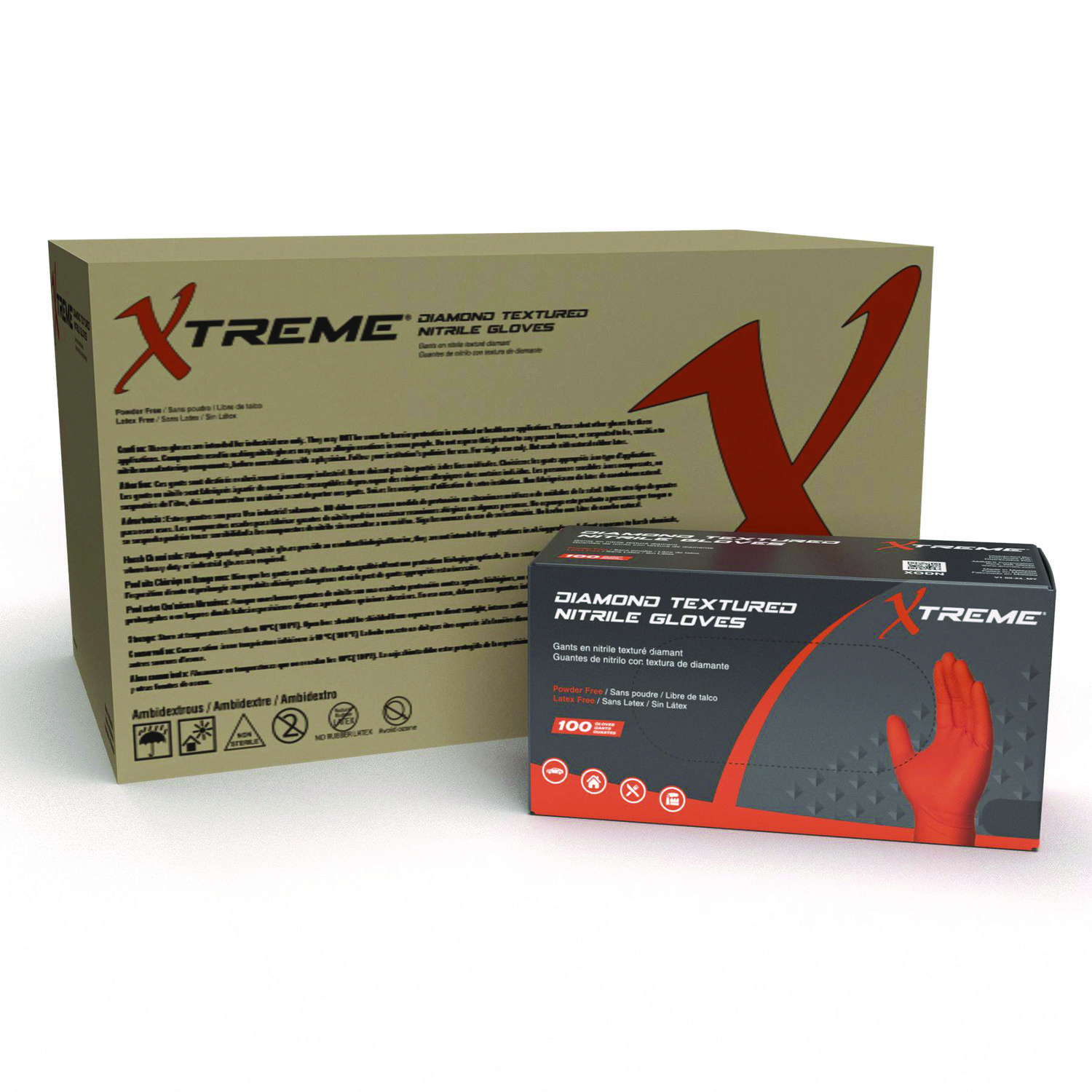 DT Nitrile Disposable Gloves, Powder-Free, Large, 6 mil Thick, 9.5" Long, Orange, 100/Box, 10 Boxes/Carton