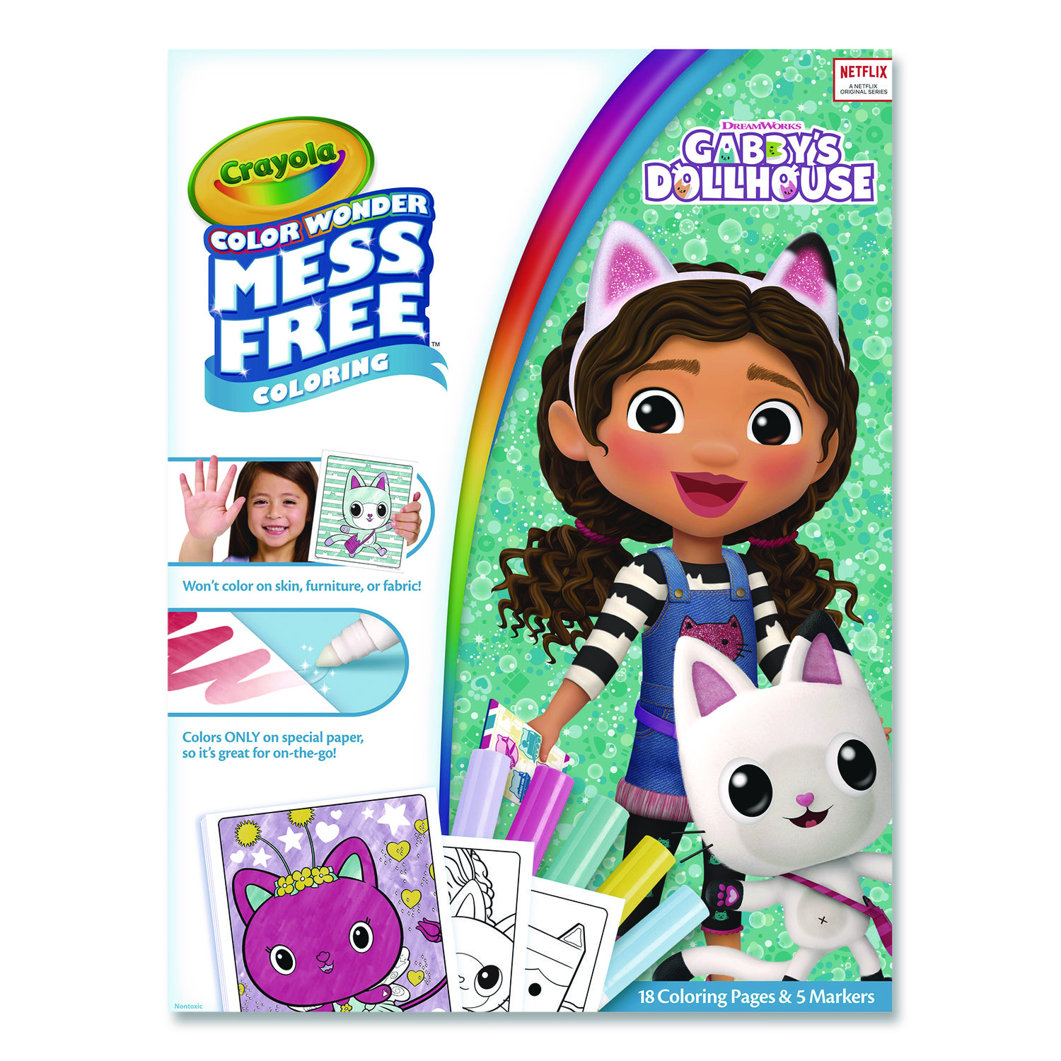 Gabby's Dollhouse Color Wonder Kit, Includes Five Markers, Ages 3 and Up, 18 Pages