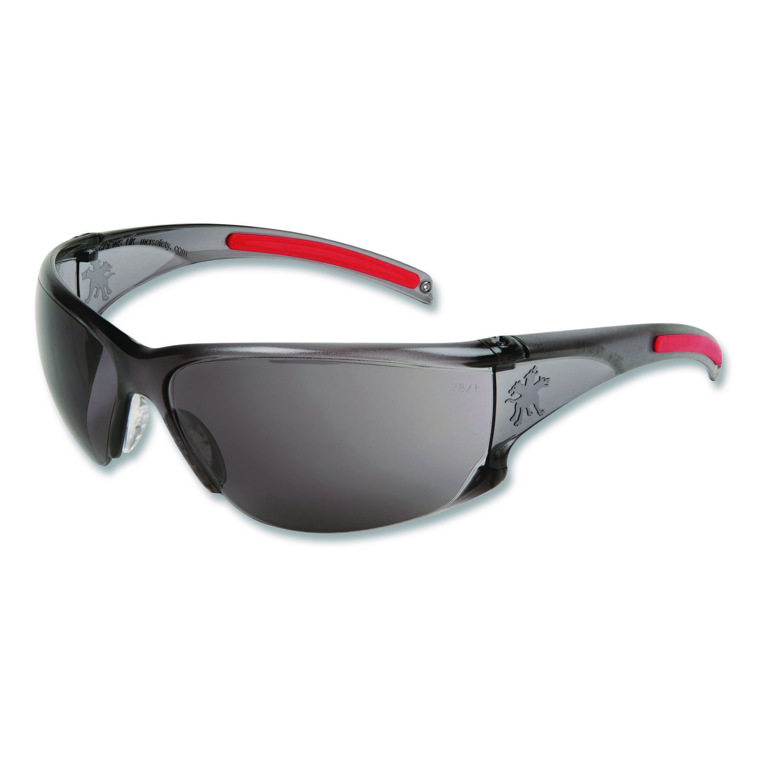 Hulk HK1 Series Safety Glasses, Smoke/Red Full Frame, Gray Dual Lens